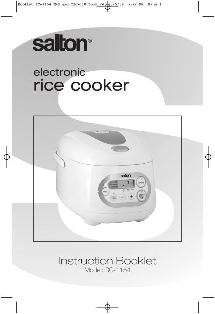 Salton Automatic Rice Cooker & Steamer - 8 Cup