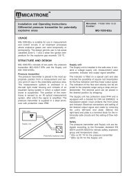 USAGE STRUCTURE AND DESIGN MG-1000-EEx ... - Micatrone