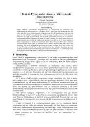 Bruk av PC-sal under eksamen i videregående programmering 1 ...