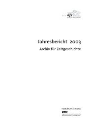 Jahresbericht 2003 - Das Archiv für Zeitgeschichte - ETH Zürich