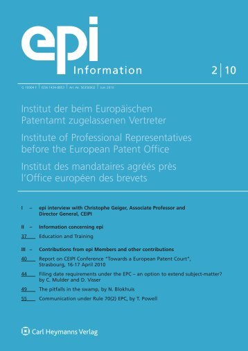 epi - European Patent Institute