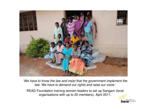 Women workers in the garment and textile sector in Tamil Nadu, India