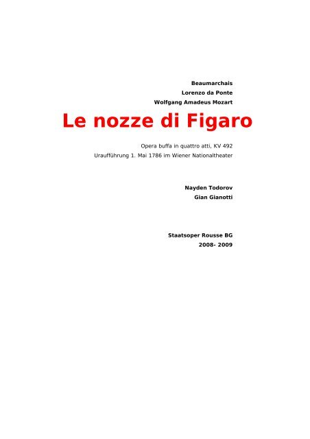Le nozze di Figaro - Gian Gianotti