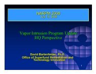 Vapor Intrusion Program Update HQ Perspective Vapor Intrusion ...