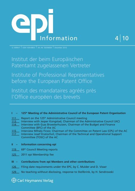 4 10 Information - European Patent Institute