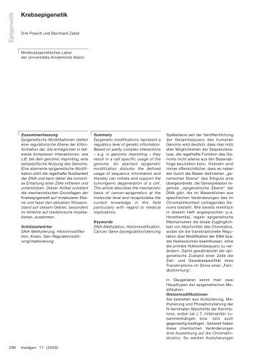 2005-3-Schwerpunkt Epigenetik.qxd - Medizinische Genetik