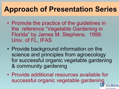 Organic Food Gardening - Sarasota County Extension