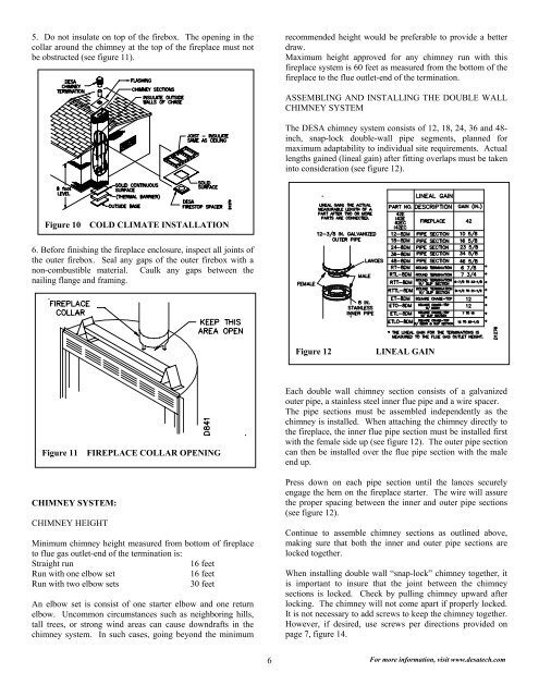 INSTALLATION INSTRUCTIONS - Desa