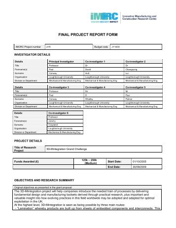 Download Project Report (PDF) - Loughborough University