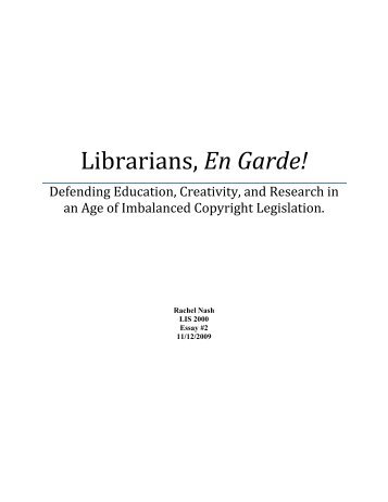 Librarians, En Garde! - Rachel Nash's Librarian I Portfolio