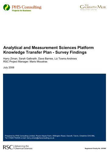 Analytical and Measurement Sciences Platform Knowledge Transfer ...