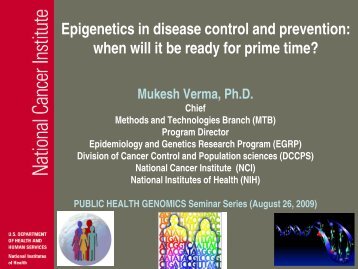 Epigenetics in disease control and prevention - Epidemiology ...