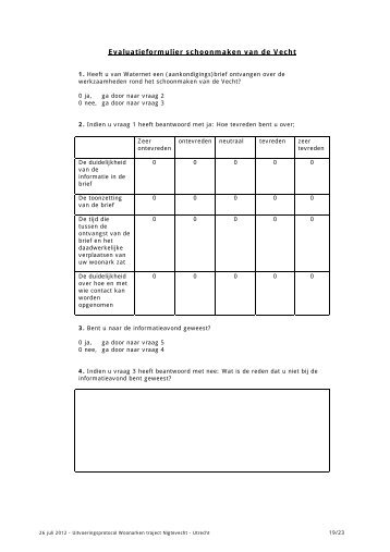 voorbeeld evaluatieformulier - Waternet