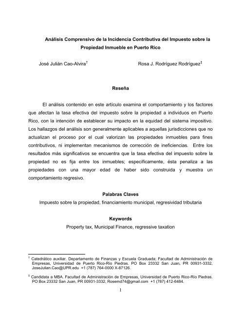 Abstract - Quest for Global Competitiveness - Universidad de Puerto ...