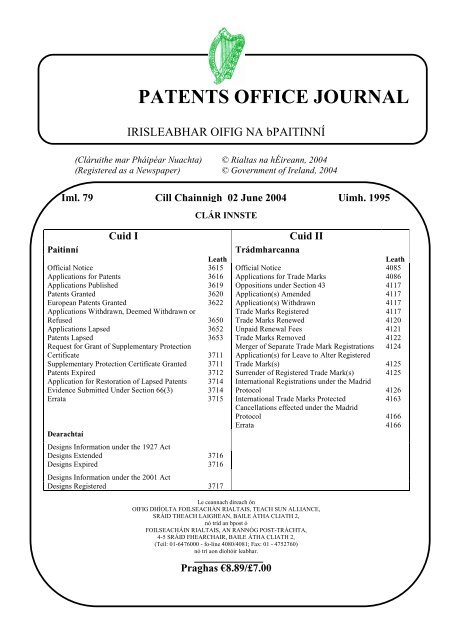Patents Office Journal Irish, Patio Umbrella Tilt Mechanism Stabilizing Patch Repair Kit