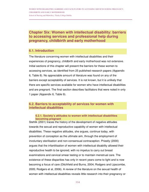 Women with Disabilities: Barriers and Facilitators to Accessing ...