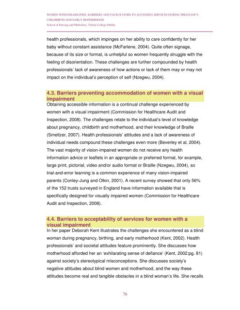 Women with Disabilities: Barriers and Facilitators to Accessing ...