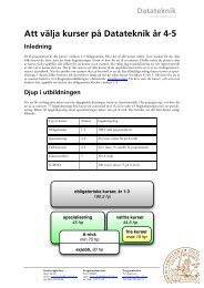 Att välja kurser på Datateknik år 4-5 - Student LTH - Lunds Tekniska ...