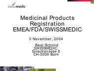 Medicinal Products Registration EMEA/FDA/SWISSMEDIC - Ywesee