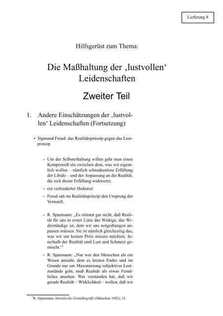 Die Maßhaltung der ‚lustvollen' Leidenschaften ... - William J. Hoye