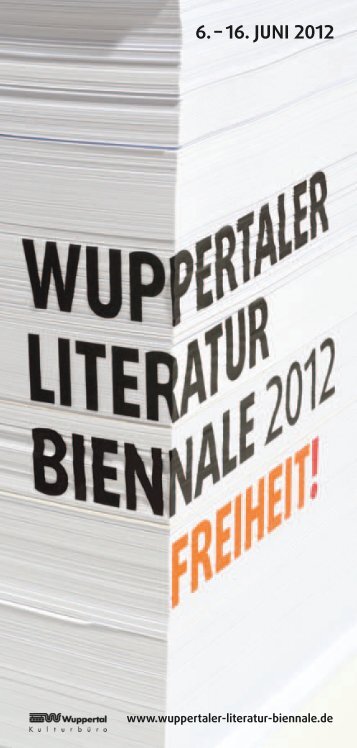 Das Programmheft der Wuppertaler Literatur ... - Stadt Wuppertal