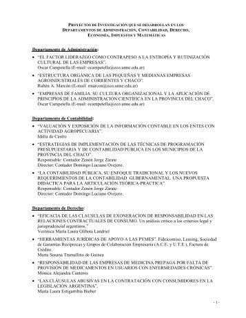 proyectos de investigaciÃ³n que se desarrollan en los departamentos ...