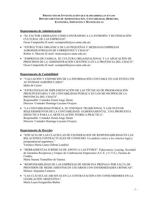 proyectos de investigaciÃ³n que se desarrollan en los departamentos ...