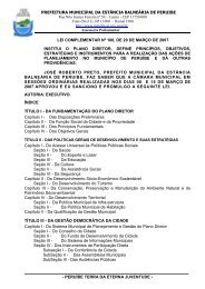 Lei Complementar n°100/07 - Plano Diretor - Prefeitura de Peruíbe