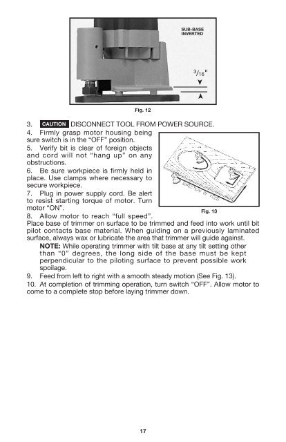 Instruction manual Double Insulated Laminate Trimmers