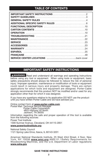 Instruction manual Double Insulated Laminate Trimmers