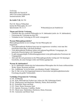 Handout zur Vorlesung