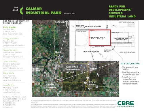 CALMAR INDUSTRIAL PARK CALMAR, AB - The Town of Calmar