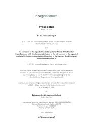 Prospectus - Epigenomics AG