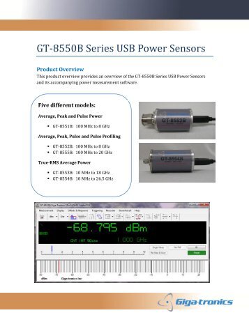 GT-8550B USB Power Sensors Overview - Giga-tronics