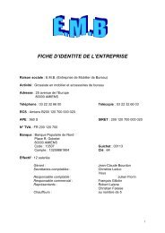 FICHE D'IDENTITE DE L'ENTREPRISE