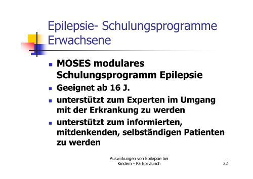 MOSES modulares Schulungsprogramm Epilepsie
