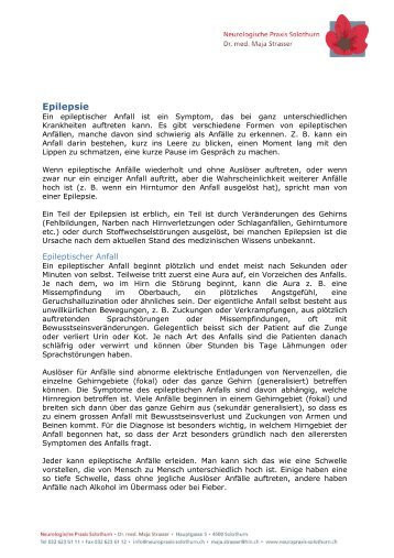 Epilepsie PDF herunterladen - Neurologische Praxis Solothurn