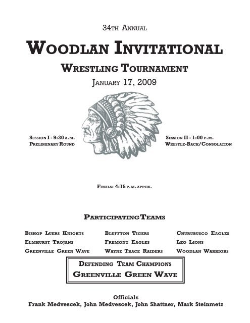 Woodlan Invitations brackets - IndianaMat.com Indiana High School ...