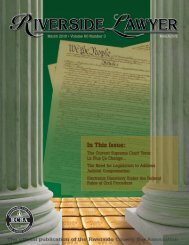 In This Issue: - Riverside County Bar Association