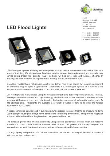 LED Flood Lights - Euro Marine Trading Inc.