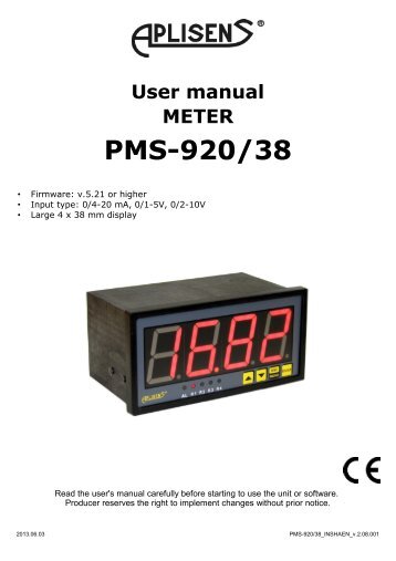 PMS-920/38 - Aplisens