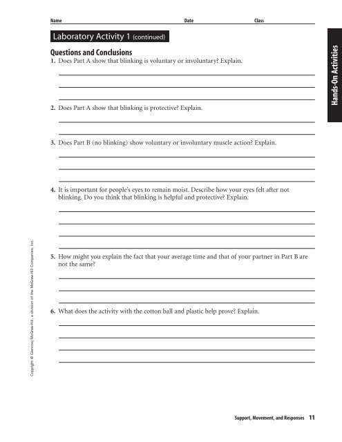 Chapter 15 Resource: Support, Movement, and Responses