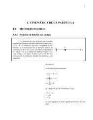 1. CINEMÃTICA DE LA PARTÃCULA 1.1 Movimiento rectilÃ­neo