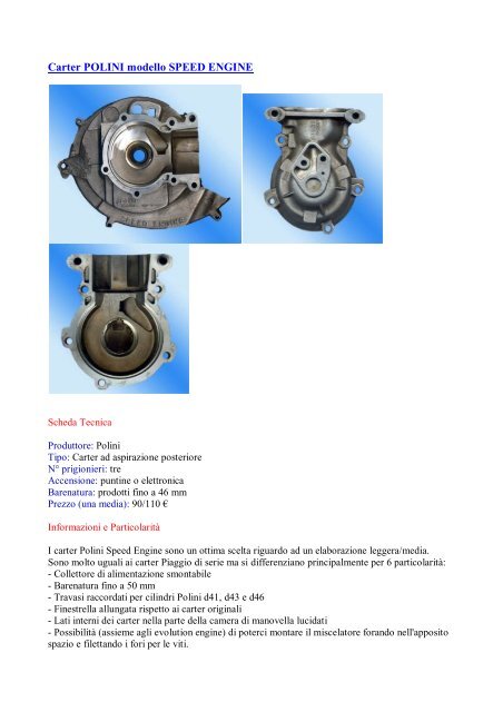 Carter POLINI modello SPEED ENGINE.pdf - Ciao Cross Club