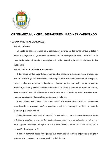 oRDENANZA Calicatas - Ayuntamiento de San Fernando