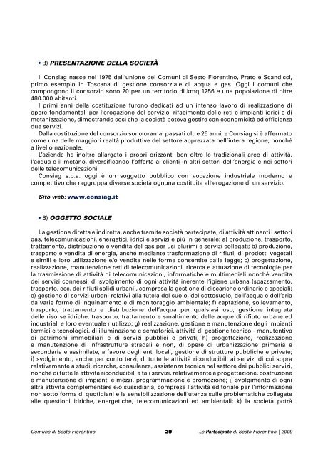 Libro Partecipate 2009 - Comune di Sesto Fiorentino