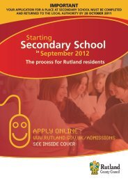 Secondary School - Rutland County Council