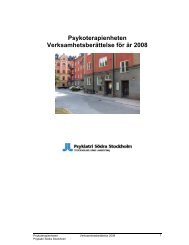 Psykoterapienheten Verksamhetsberättelse för år ... - Psykiatrin Södra