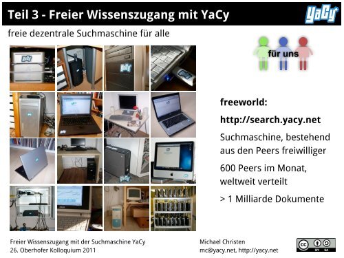 Freier Wissenszugang mit der Suchmaschine YaCy