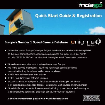 Quick Start Guide & Registration - Snooper Services